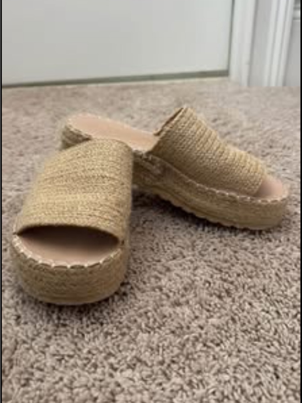 Beach by Matisse Woven Platform Slide Mules in Tan